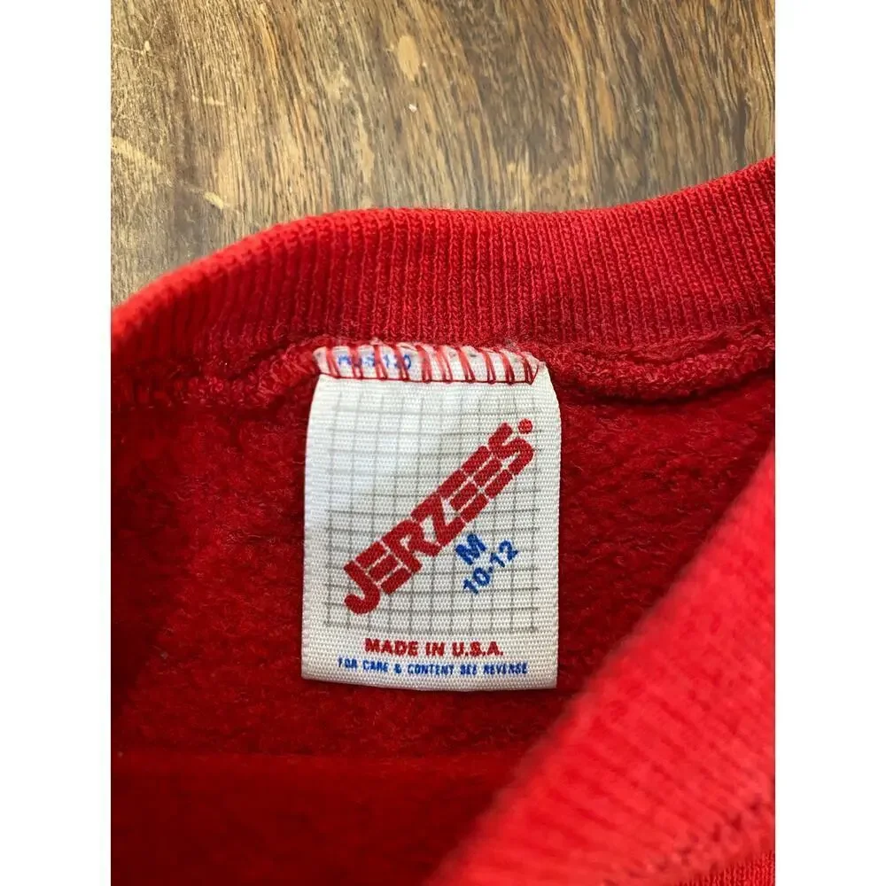 Jerzees Red Kid's Mickey Mouse Disney Crewneck Pullover Sweatshirt Size Medium